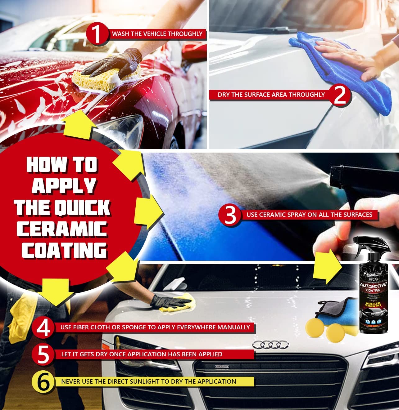 Fantastic XML Agent de nano-revêtement céramique pour voiture hydrophobe et anti-rayures