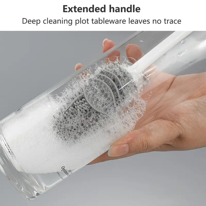 Brosse de nettoyage de tasse en Silicone, outil de nettoyage de cuisine avec manche Long