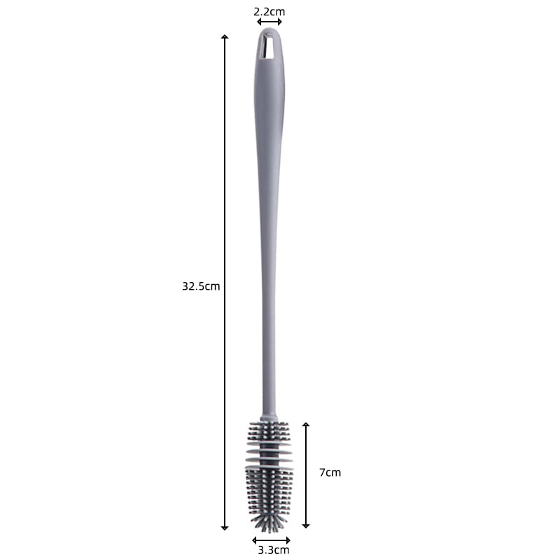 Brosse de nettoyage de tasse en Silicone, nettoyeur de verre, outil de nettoyage de cuisine, manche Long, bouteille de verre de vin, brosse de nettoyage de tasse en verre