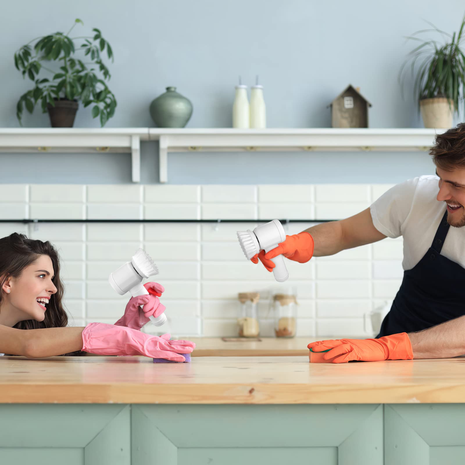 5en1 Brosse magique de nettoyage rotative électrique Rechargeable sans fil Multifonction