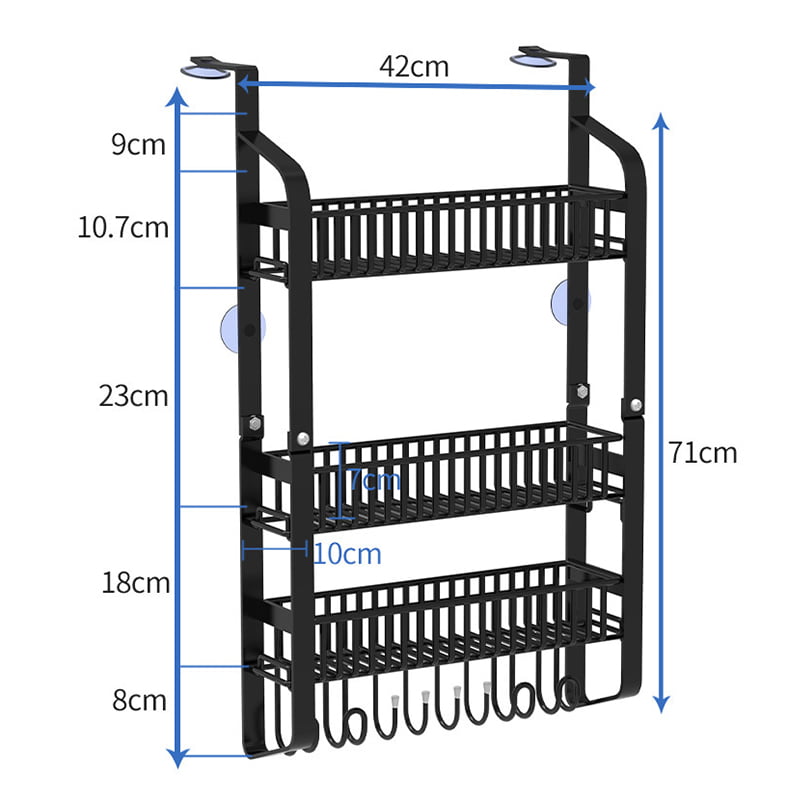 Support de rangement multifonctionnel pour réfrigérateur, support mural suspendu pour cuisine, organisateur d’assaisonnements, étagère suspendue