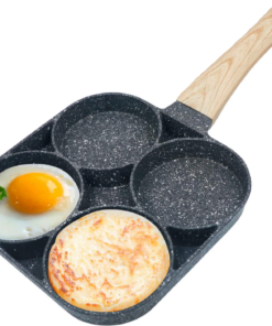 Poêle à Frire Anti-adhésive d’Omelette et de Pancake, Poêles d’Œufs, Petit-déjeuner, Ustensile de Cuisine, 4 Trous