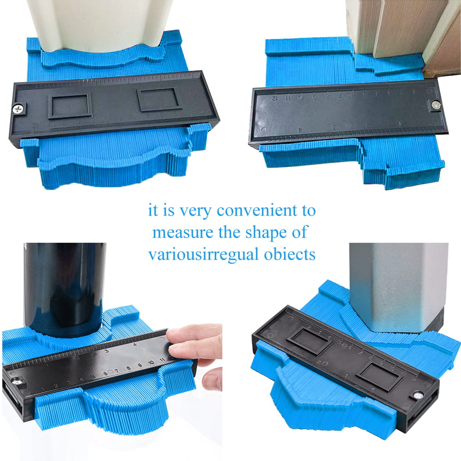 Jauge de mesure de Contour en plastique, outil de mesure, duplicateur de forme de bord, gabarit de mesure de Contour, 12/25cm