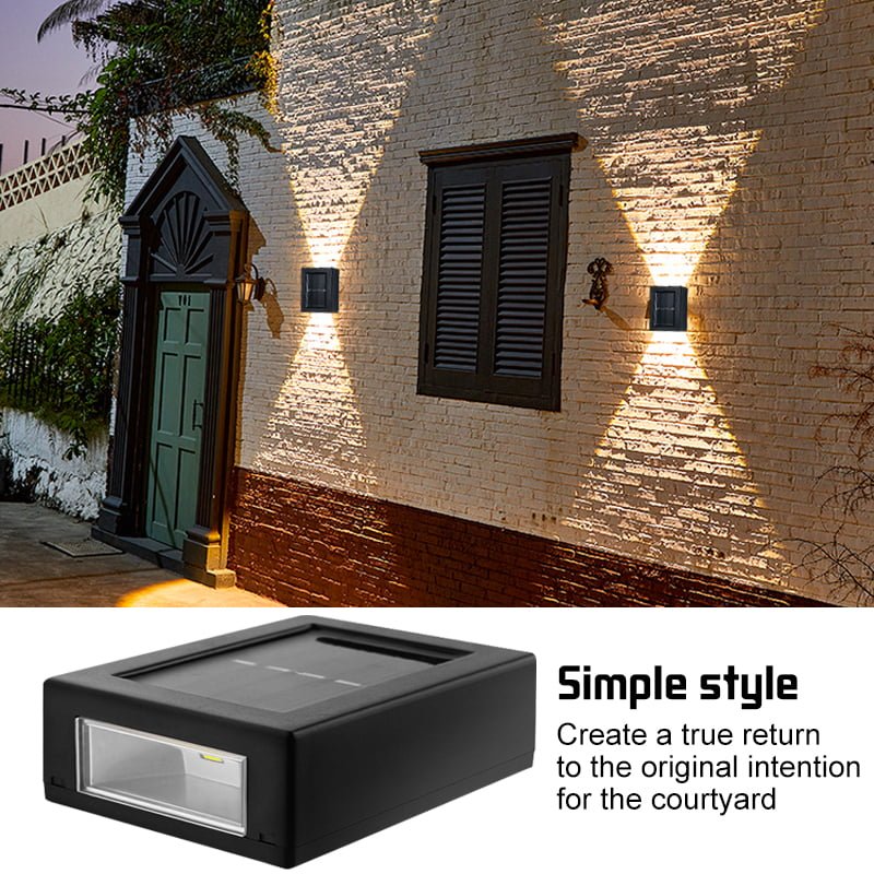 Applique murale LED solaire intelligente et imperméable pour éclairage d’extérieur en haut et en bas