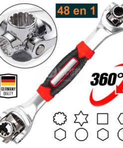 Clé à douille universelle multifonction pour réparation de voiture et maison 48 en 1 avec tête rotative à 360 degrés