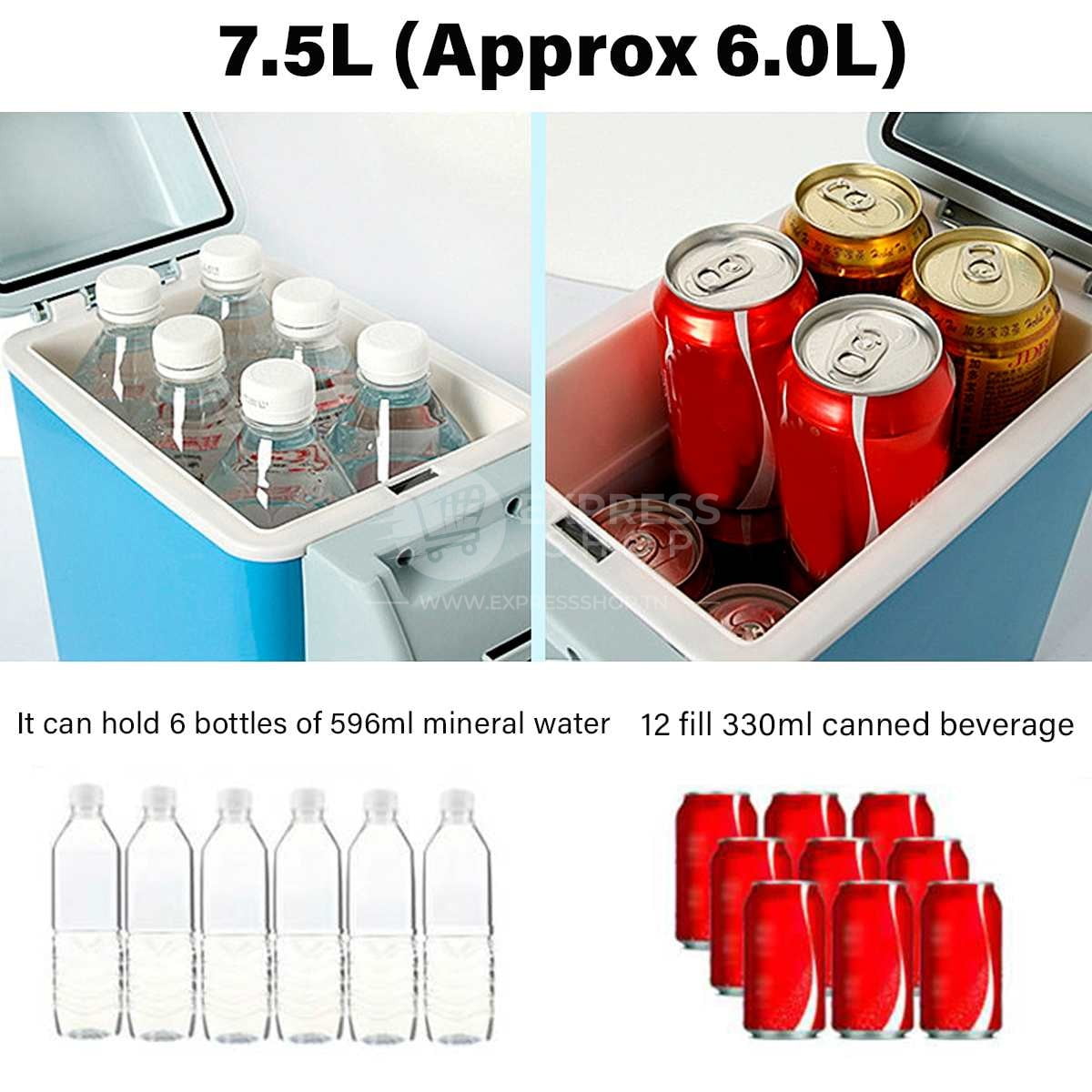 6en1 Réfrigérateur Portable Refroidisseur Et Réchauffeur De 7,5 Litres Pour Camping Voyage En Plein Air, Lait Maternel, Médicaments, Voiture
