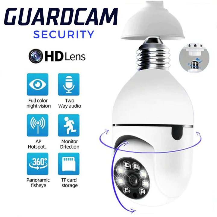 GUARDCAM Caméra de sécurité WiFi sans fil HD panoramique 360 degrés détection de mouvement à distance