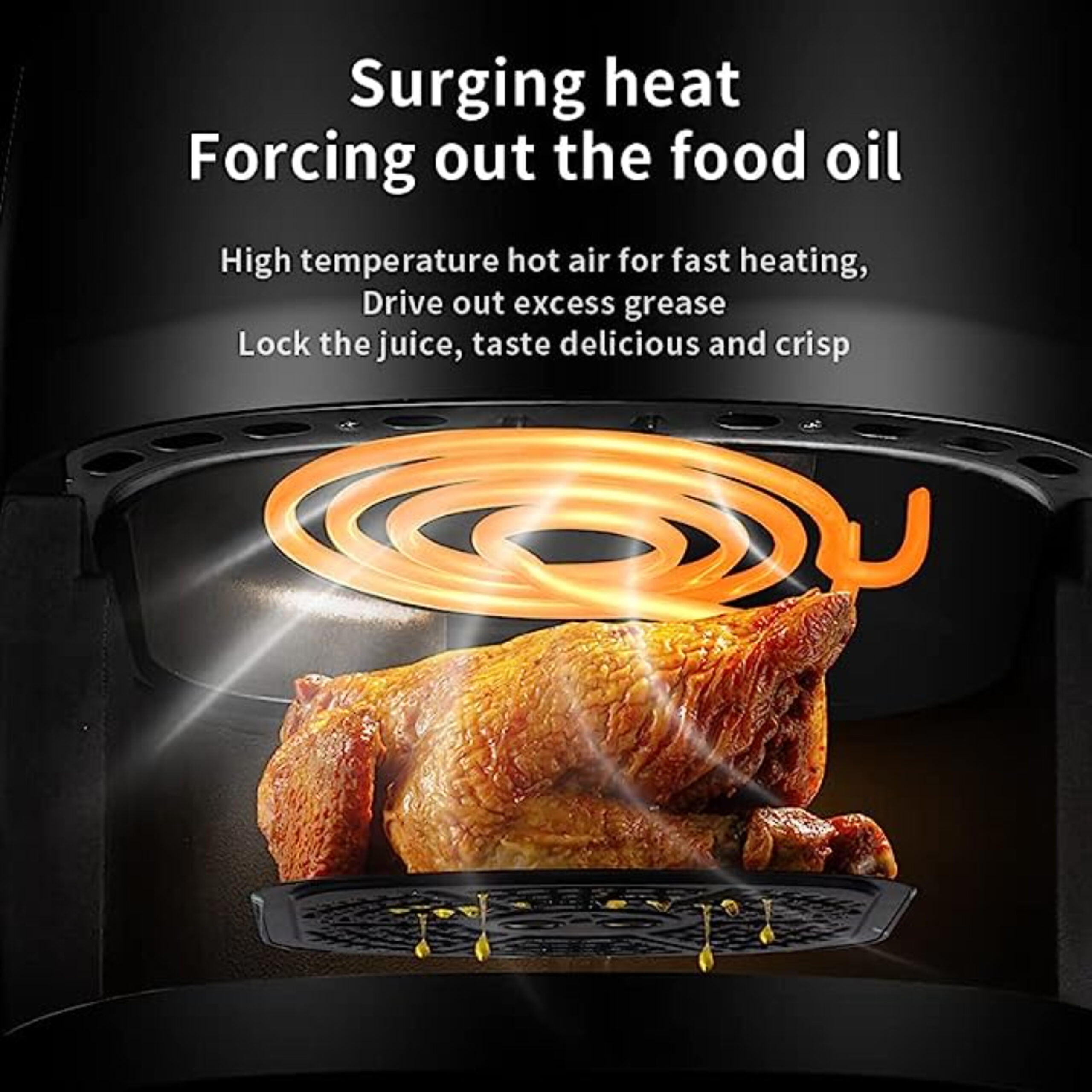 8en1 Air Fryer Digitale intelligente, grande capacité 8L, 2400 W (German Quality)