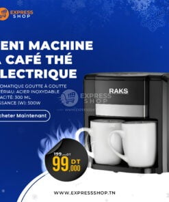 4en1 machine à café thé électrique automatique goutte à goutte avec 2 tasses en céramique