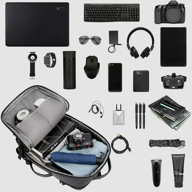 Guardian - Sac à dos multifonction 45L étanche pour ordinateur unisexe chargement USB 17 pouces