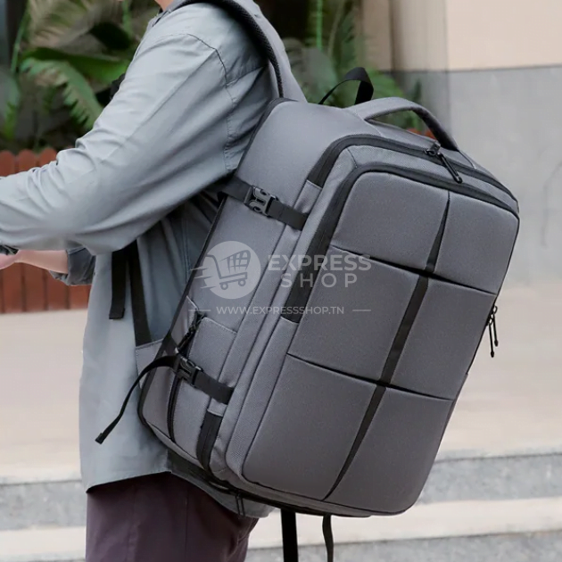 Venture – 4en1 Sac à dos d’affaires 40L extensible de grande capacité d’ordinateur étanches, chargement USB multifonction – Grey Venture – 4en1 Sac à dos d’affaires 40L extensible de grande capacité d’ordinateur étanches, chargement USB multifonction – Grey