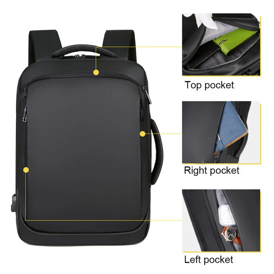 Sac à dos de chargement USB pour ordinateur portable pour homme étanche d’affaires, sac de voyage extérieur, 15.6 pouces Sac à dos de chargement USB pour ordinateur portable pour homme étanche d’affaires, sac de voyage extérieur, 15.6 pouces