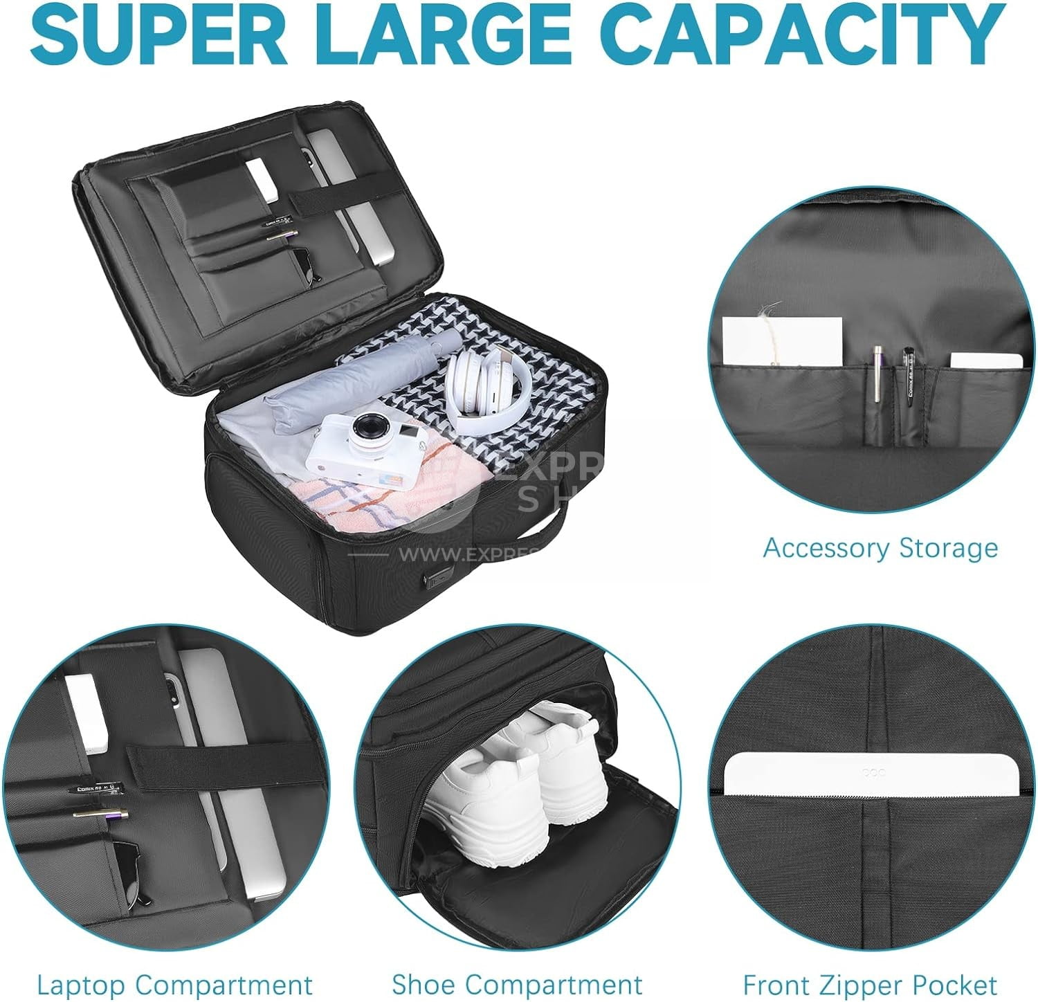 Venture - 4en1 Sac à dos d'affaires 45L extensible d'ordinateur étanches unisexe chargement USB 17 pouces