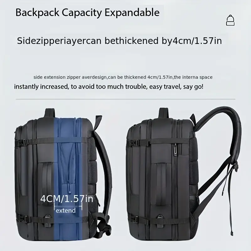 Guardian - Sac à dos multifonction 45L étanche pour ordinateur unisexe chargement USB 17 pouces