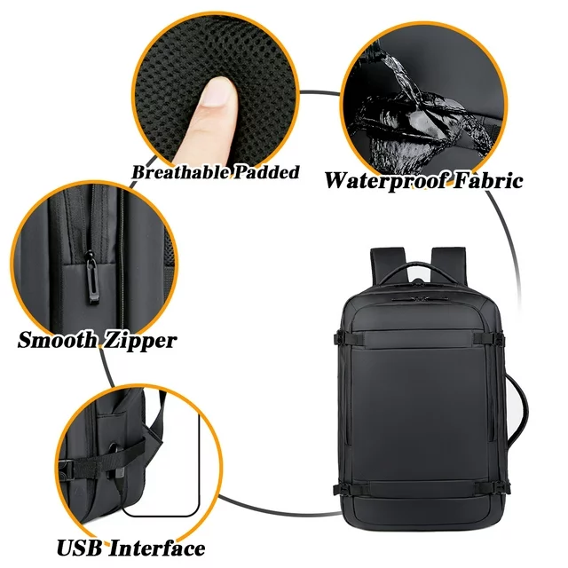Guardian - Sac à dos multifonction 45L étanche pour ordinateur unisexe chargement USB 17 pouces