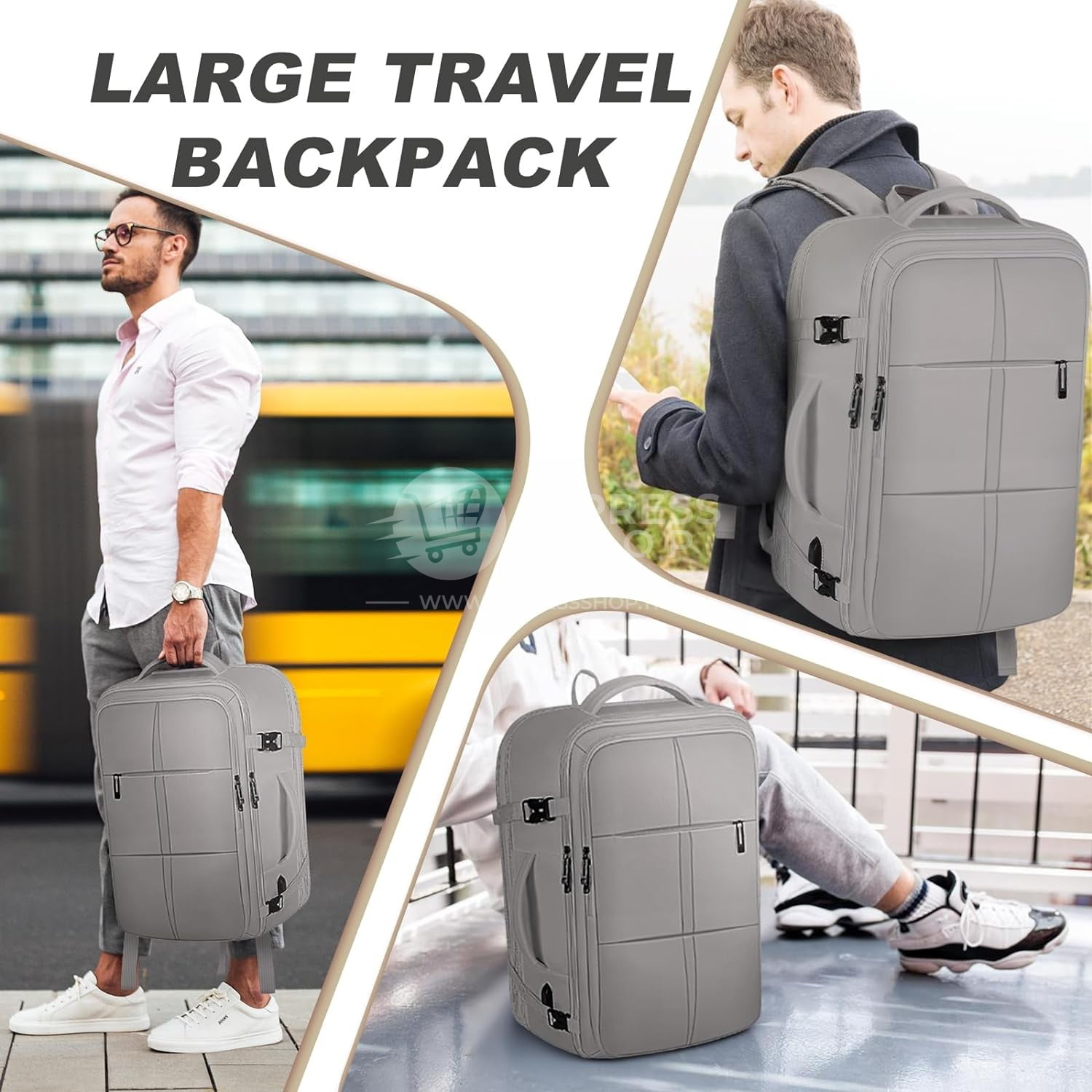 Sac à dos d’affaires extensible de grande capacité pour hommes, sacs à dos d’ordinateur étanches, chargement USB multifonction, voyage Sac à dos d’affaires extensible de grande capacité pour hommes, sacs à dos d’ordinateur étanches, chargement USB multifonction, voyage