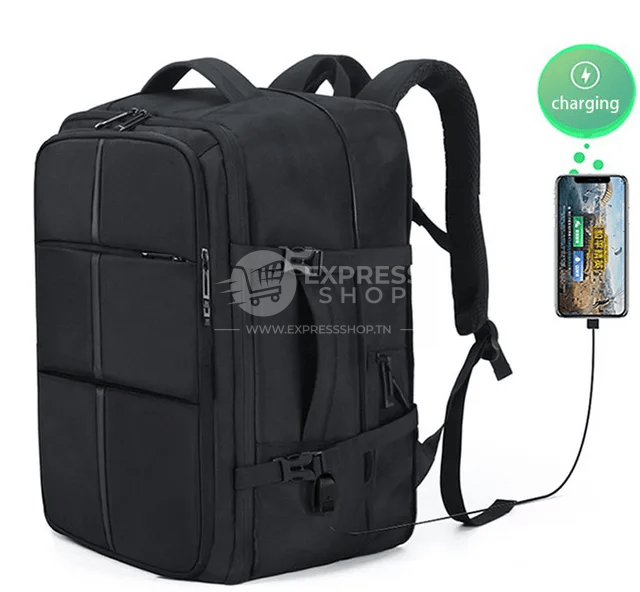 Venture – 4en1 Sac à dos d’affaires 40L extensible de grande capacité d’ordinateur étanches, chargement USB multifonction Venture - 4en1 Sac à dos d'affaires 40L extensible de grande capacité d'ordinateur étanches, chargement USB multifonction