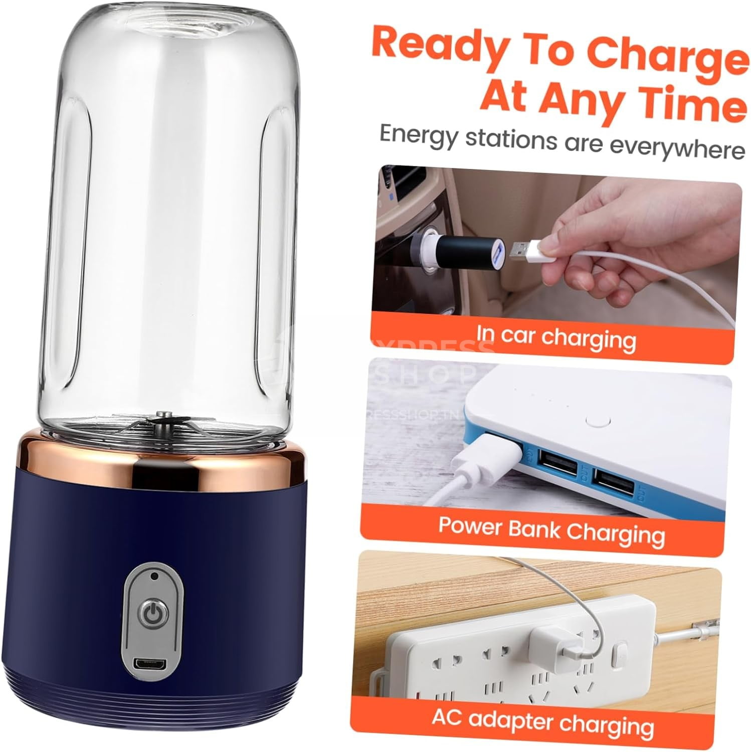 2en1 Blender Portable avec 2 Coupes